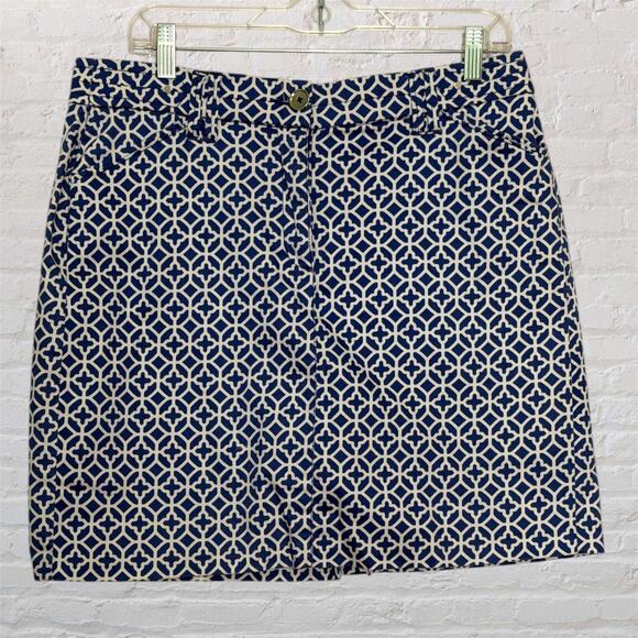 Charter Club Dresses & Skirts - Charter Club Blue White Skort Women‎ Size 12 Geometric Knee Length